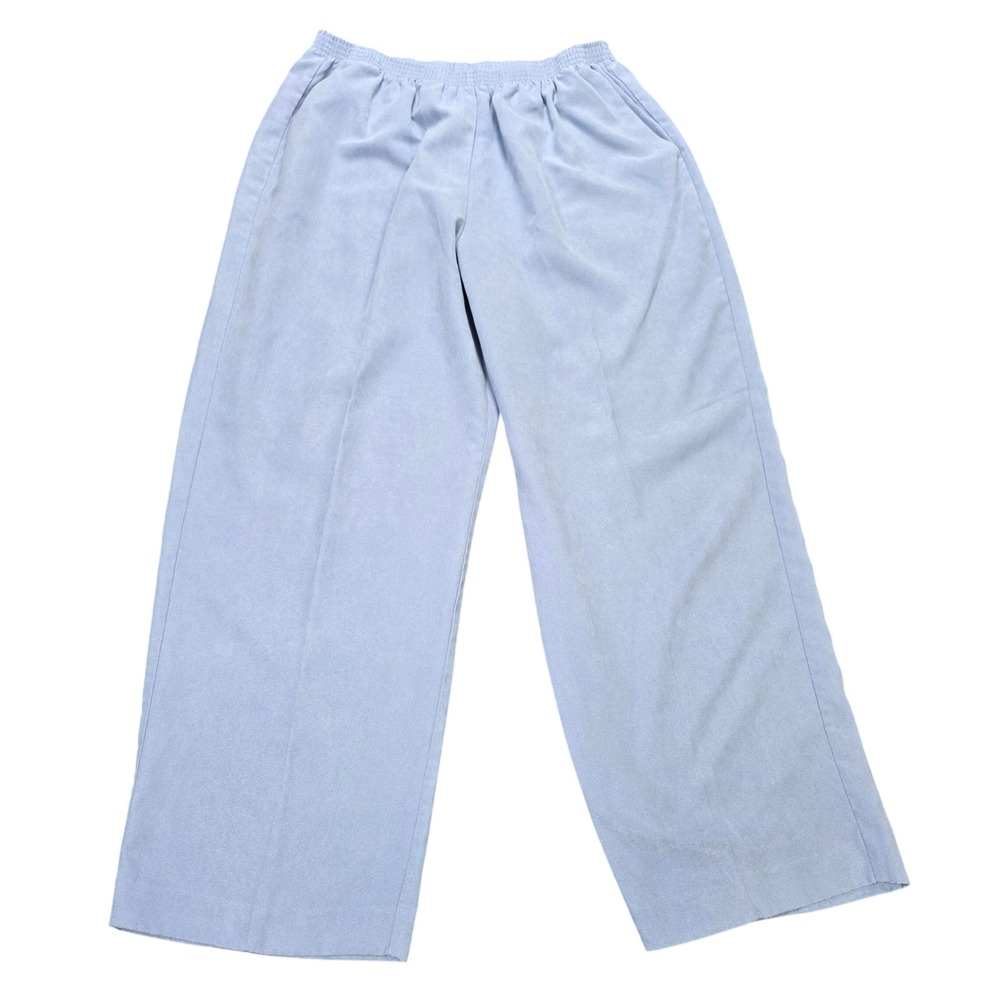 Alfred Dunner Pull On Pants Woman's 16W Light Blue Elastic Waist Straight Leg